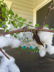 Sterling silver & turquoise drop earring