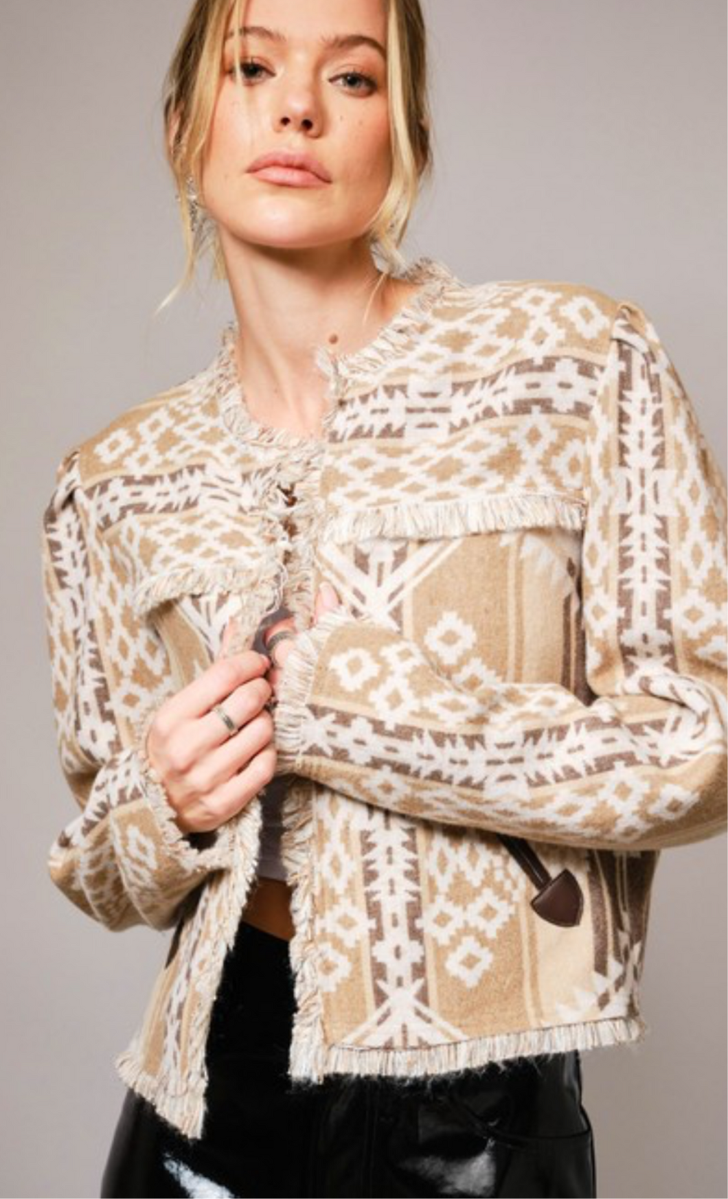 Kallie leather detailed jacket