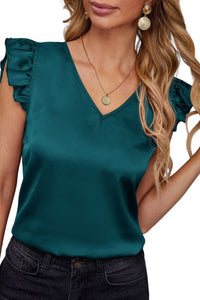 Emerald top flutter sleeves