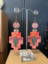 Load image into Gallery viewer, Painted wood drop earring
