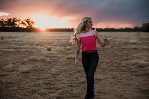 Two tone pink blouse