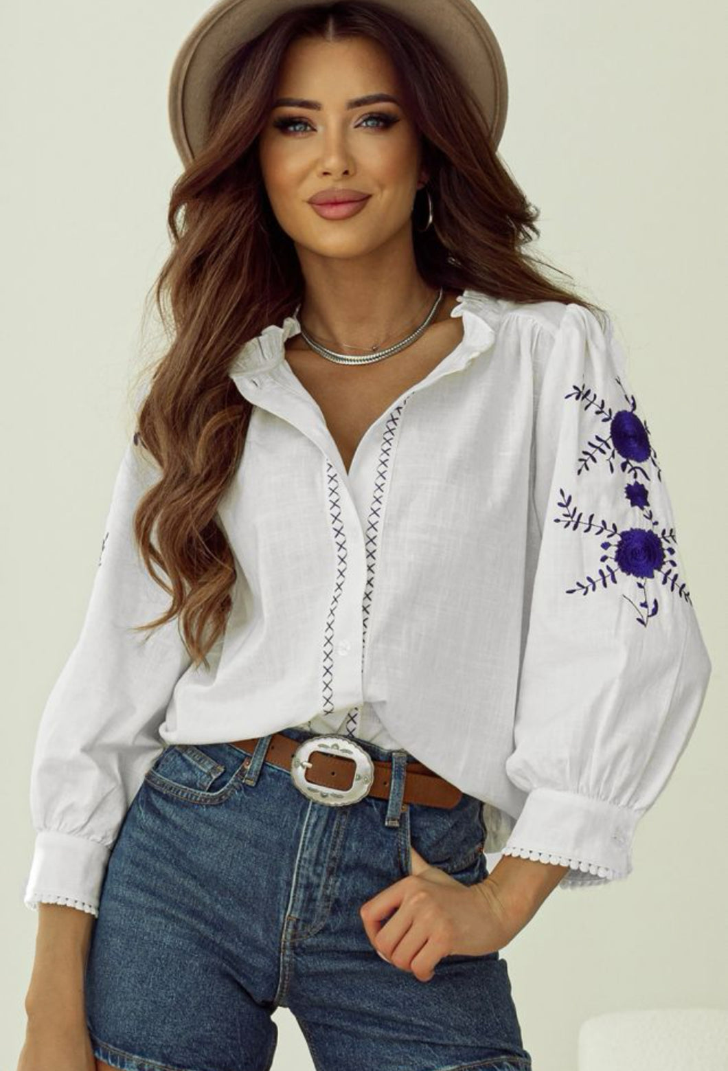 Cally embroided blouse