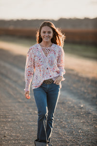 Vintage boho print blouse