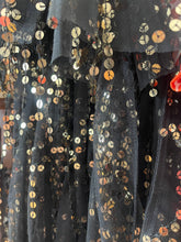Load image into Gallery viewer, Black duster gold sequin

