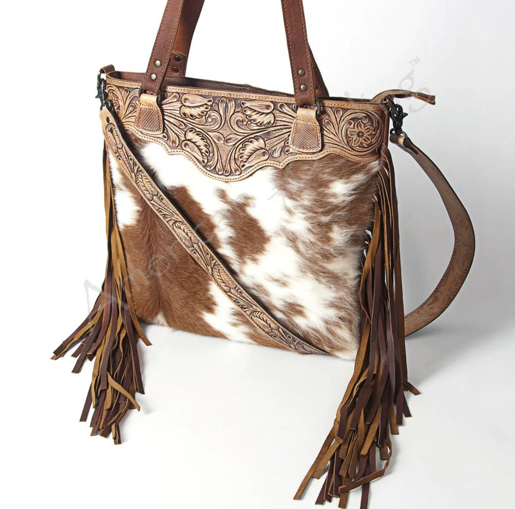 Hair on hide bag