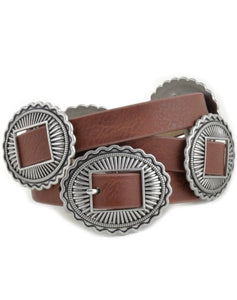 Concho leather belt