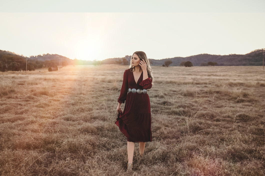 Ruby spotted Midi Dress