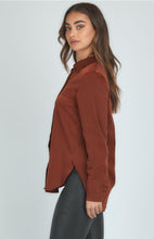 Load image into Gallery viewer, Dark rust satin blouse

