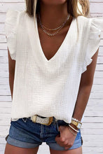 Load image into Gallery viewer, White ruffle sleeve top
