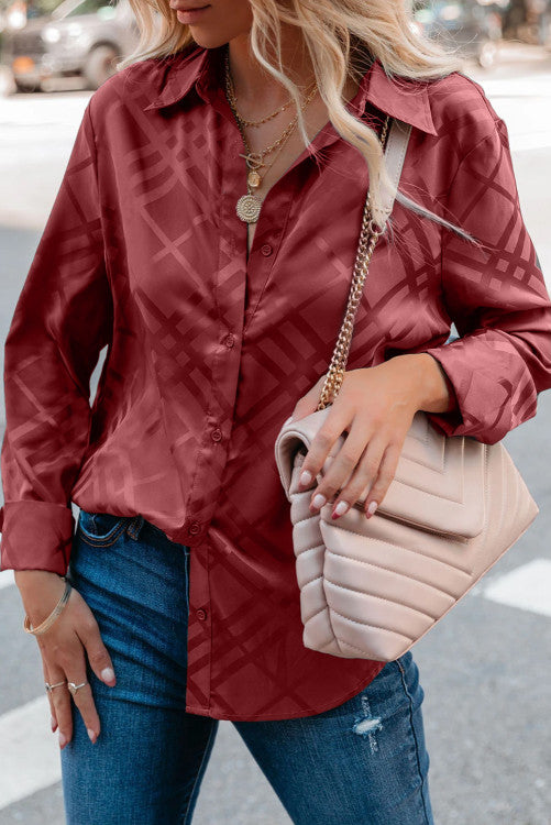Dark red satin arena shirt