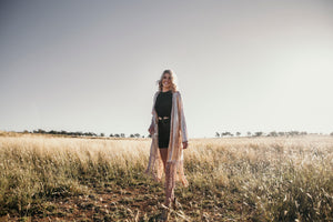 Rose gold sequin duster