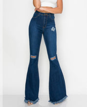 Load image into Gallery viewer, Ripped denim flares
