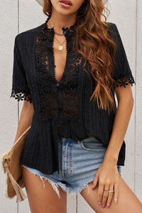 High neck lace blouse