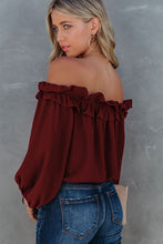 Load image into Gallery viewer, Off shoulder ruffle top
